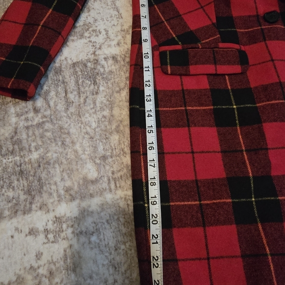 Red/Black Plaid Coat - Picture 7 of 8